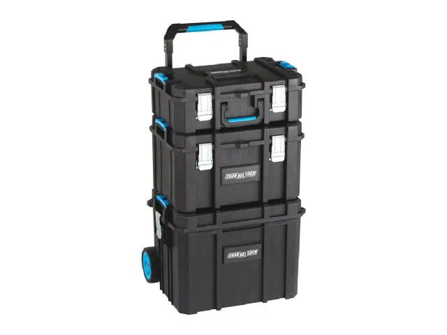 3-In-1 Heavy Duty Modular Tool Storage System (technician case + deep chest + mobile chest)