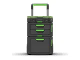 3-Tier Modular Tool Storage System (organizer + 2-drawer box + rolling 1-drawer box)