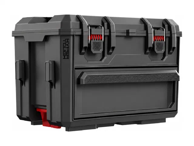 Hybrid Toolbox with Top Compartment and Drawer