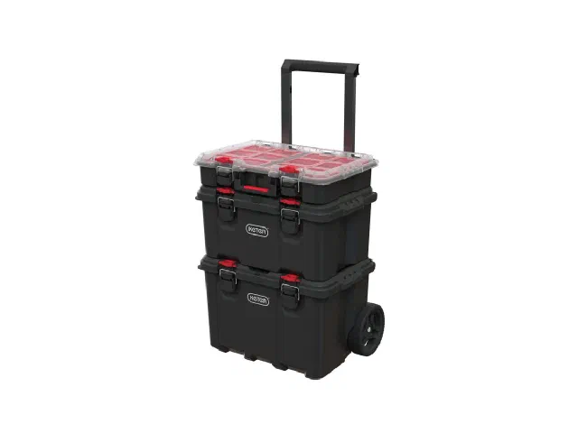 Stack-N-Roll System (3-piece: mobile cart + tool box + organizer)