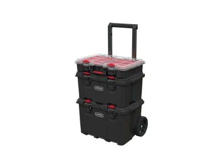 Stack-N-Roll System (3-piece: mobile cart + tool box + organizer)